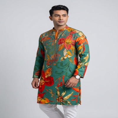 Premium Floral Printed Panjabi